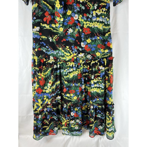 Ralph Lauren Women's 12 Floral Crepe Short-Sleeve Georgette Dress Multi Colored - Picture 3 of 11